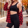 thumbnail image 4 of Hsovts Womens Multi‑Tone Plaid Flannel Shirts, Button Up Long Sleeve Vintage Tartan Pattern Relaxed Fit Soft Flannel Layering Tops for Outdoor Weekend Casual Dressing Wine 2xL, 4 of 7