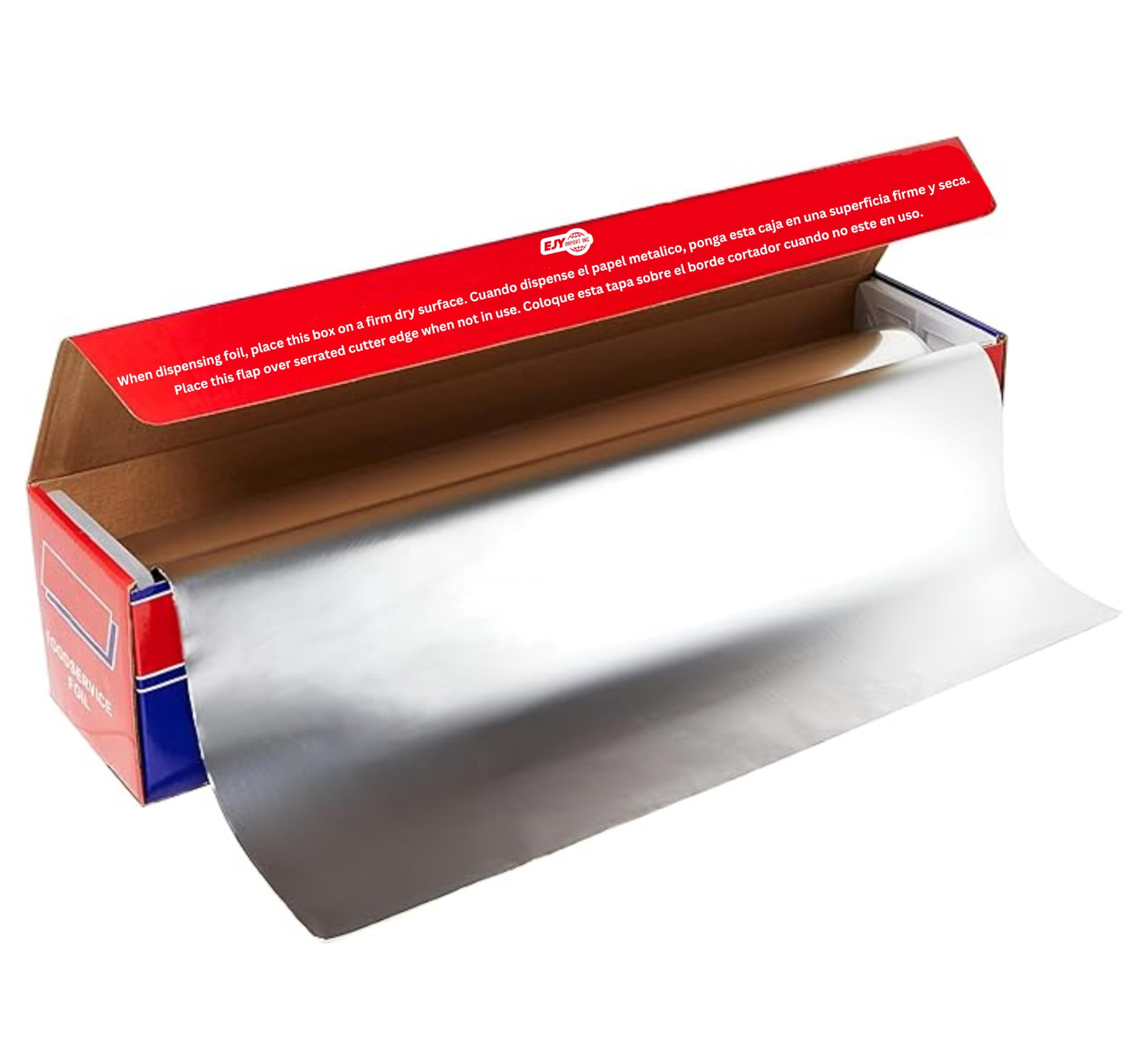 EJY IMPORT 18” x 500 Feet Heavy Duty Aluminum Foil Wrap | Commercial Grade for Food Service Industry | Aluminum Silver Foil for Cooking, Baking, Roasting, BBQ | 18"x 500 Feet Long (Pack of 1)