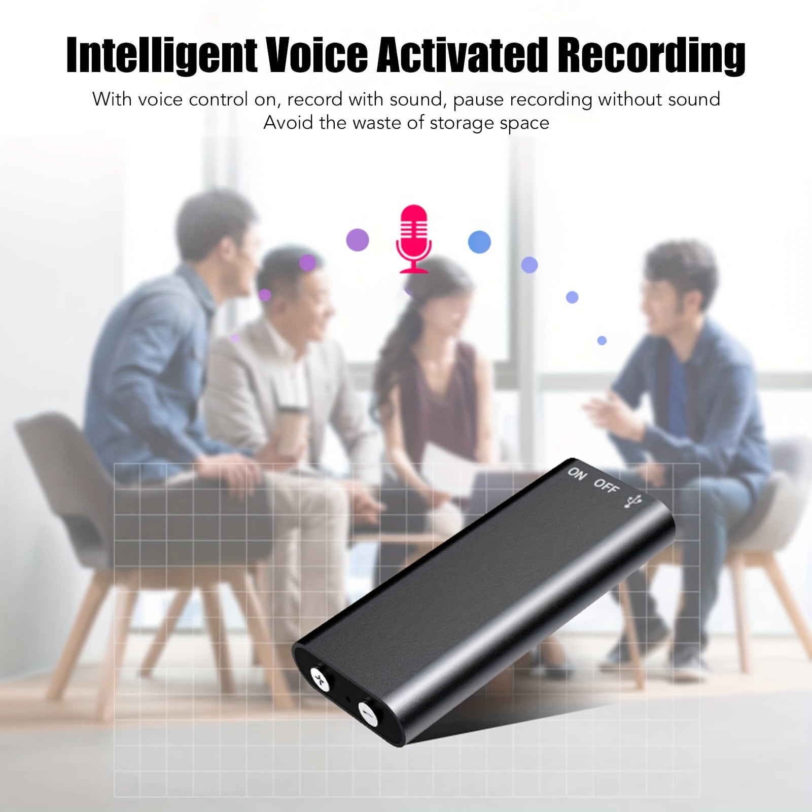 Mini Portable Digital Voice Recorder (for Lectures And Conferences) 8 Hour Continuous Voice Activated Recording Device With 192kbit Adpcm Recording (Neutral English, Black 16, 32GB)