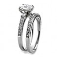 thumbnail image 4 of High polished (no plating) Stainless Steel Ring with AAA Grade CZ in Clear for Women Clear Stone Color Style TK3510 Size 9, 4 of 5