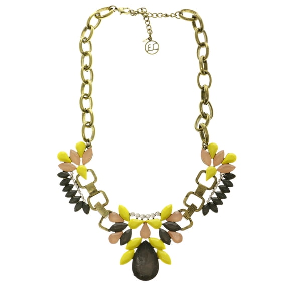 Mi Amore Multi-Colored Statement Necklace with Faceted And Rhinestone Accents TMN725