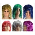 thumbnail image 2 of Pelucas de oropel de colores de 6 piezas, pelucas metálicas para disfraz, pelucas para fotomatón, pelucas brillantes para fiesta de disfraces para mujeres, 2 of 5