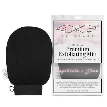 Seraphic Skincare Original Premium Exfoliating Mitt for Body (1pc) – 100% Vegan Viscose Traditional Body Scrub Glove Kessa Korean Washcloth – Body Exfoliator for Self-Tan Removal & Keratosis Pilaris