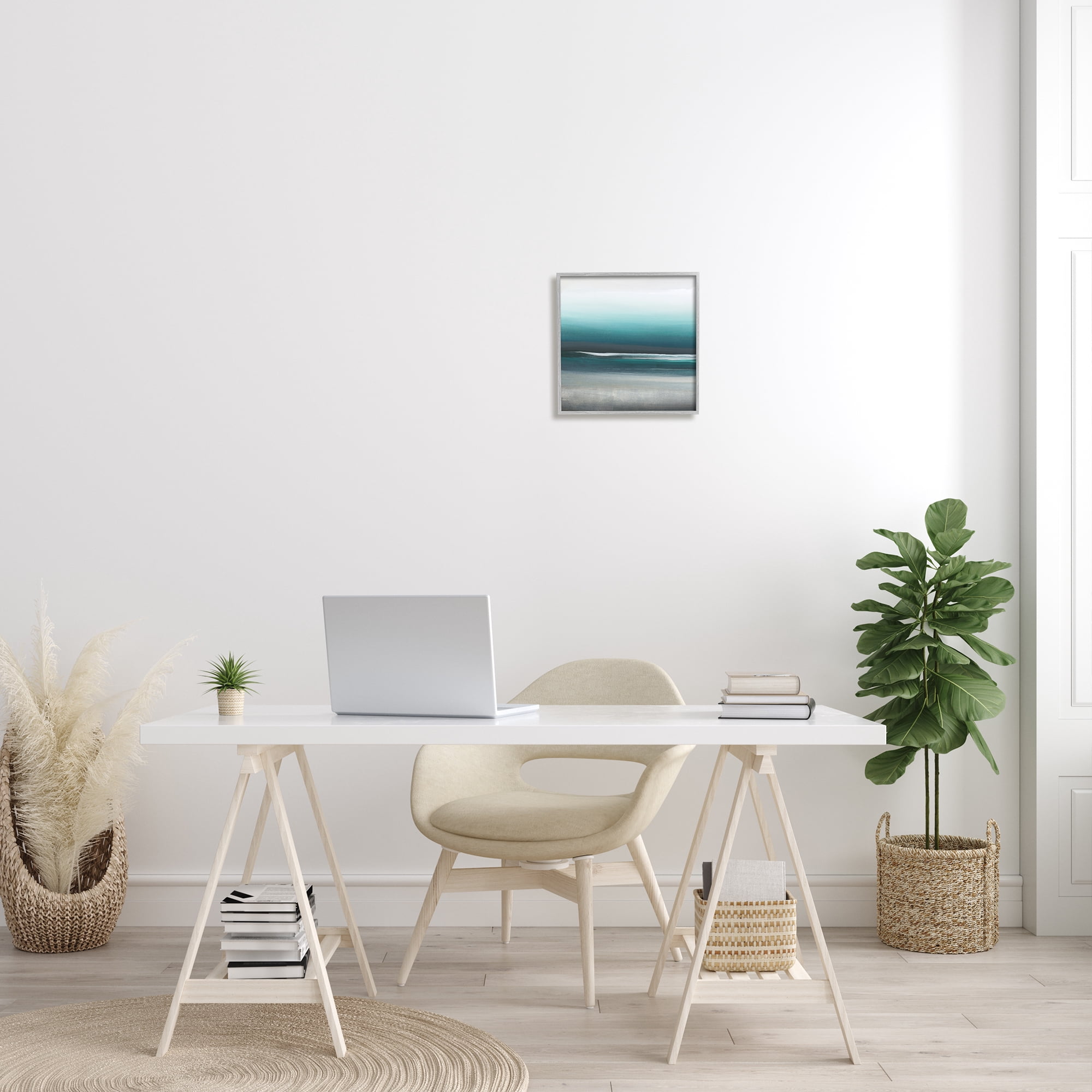 Stupell Industries Stormy Coast Abstract Nautical Landscape Grey Blue Pop, 12 x 12, Designed by KC Haxton