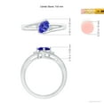 thumbnail image 4 of ANGARA Natural Tanzanite and Diamond Split Shank Ring in 14K White Gold for Women (Size-7x5mm) | December Birthstone, Birthday, Anniversary, Jewelry Gift for Women | Natural Tanzanite Ring, 4 of 9