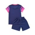 thumbnail image 5 of Haitryli Kids Boys Girls 2 Piece Basketball Football Jersey Athletic T-Shirts Tops with Sweat Shorts Navy Blue 3XS, 5 of 7