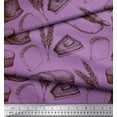 thumbnail image 2 of Soimoi Poly Georgette Fabric Rolling Pin,Wheat & Sandwich Bread Food Print Fabric by the Yard 52 Inch Wide, 2 of 3