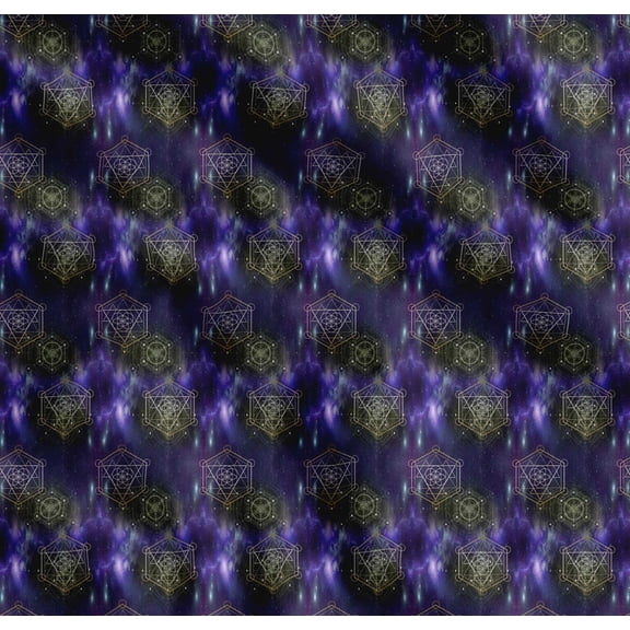 Soimoi Purple Cotton Voile Fabric Scared Geometric Galaxy Print Fabric by the Yard 42 Inch Wide