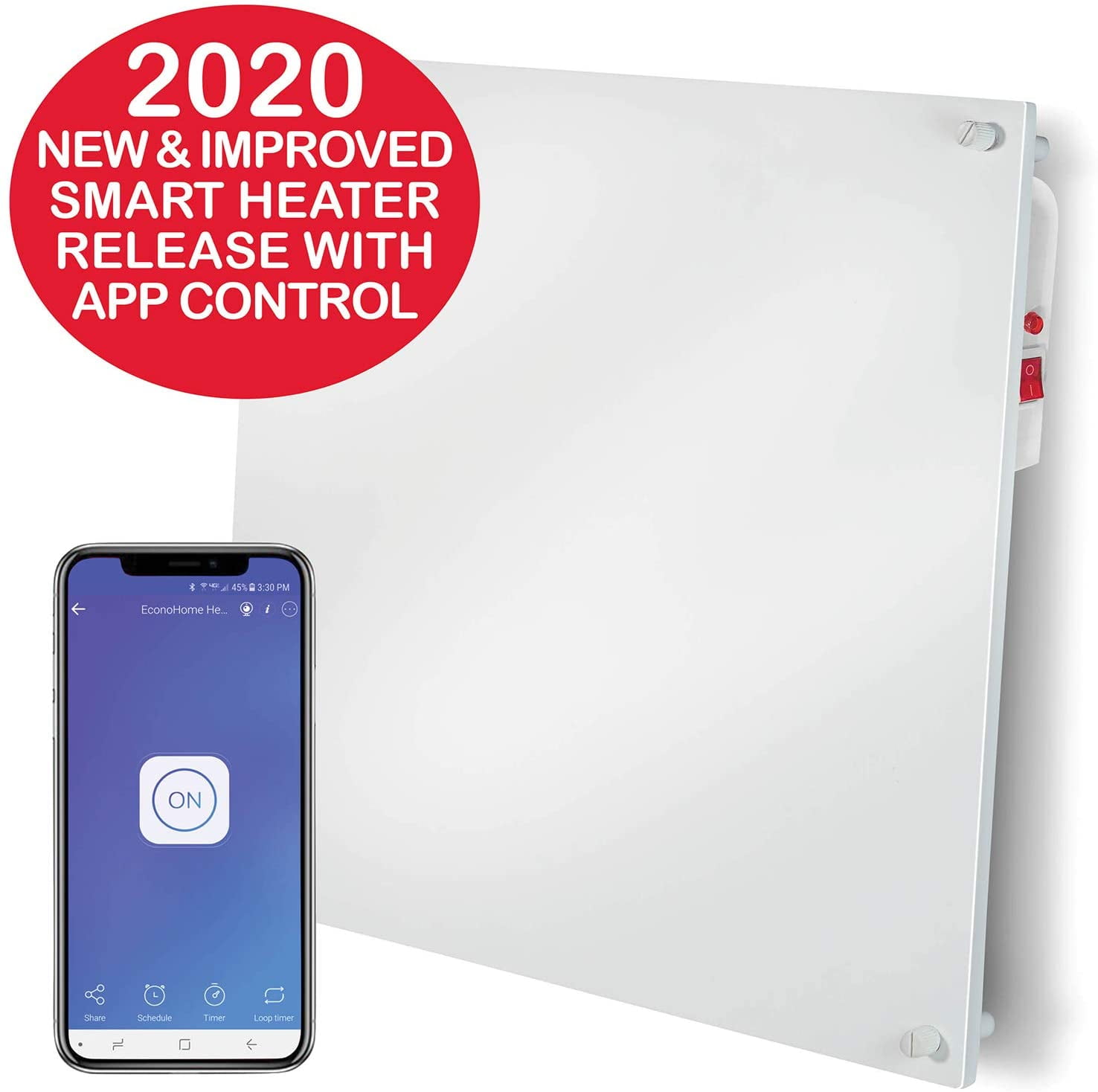 EconoHome Wall Mount Smart Space Heater Panel Pairs with eWeLink App
