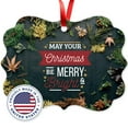 thumbnail image 7 of Soul Décor Christmas Ornaments Tree Decoration, May Your Christmas Be Merry & Bright Ornament, Large 3.75" Rectangle Metal Ornament, Velvet Pouch Included, 7 of 7