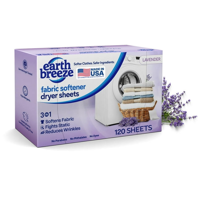 Toallitas suavizantes para secadora con aroma a lavanda Earth Breeze