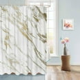 thumbnail image 3 of White Gold Marble Shower Curtain, Wild Symbol Shower Curtain Set with Hooks, Spring Summer Waterproof Fabric Shower Curtains for Bathroom Decor, 72x84 Inch Bath Curtain, 3 of 6