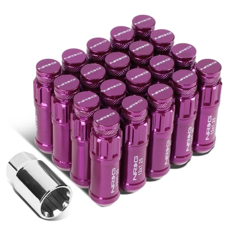 NRG Innovations NRG-LN-LS710PP-21 NRG Innovations LN-LS710PP-21 M12 x 1.25 20Pcs 63mm Close-End Style Lug Nut + Dust Cap + Adapter Key