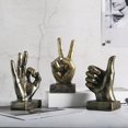 thumbnail image 4 of Adornos de resina europeos, adornos creativos para dedos, manualidades para sala de estar, decoraciones para el hogar, adornos retro, gestos de victoria, bronce, 4 of 5