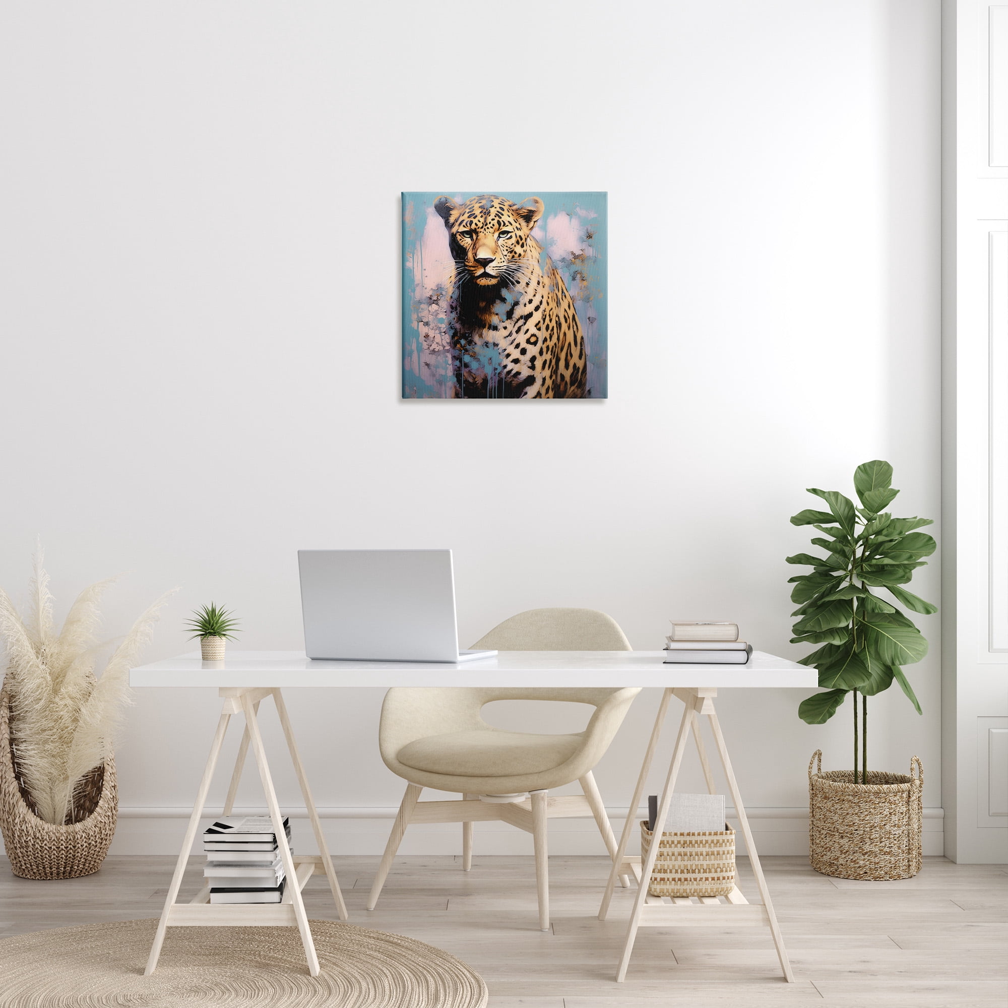 Stupell Industries Cheetah & Abstract Hues Animals & Insects Painting Gallery Wrapped Canvas Art Print Wall Art, 24 x 24