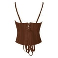 thumbnail image 3 of Gkeoshab Corset Lace Bustier Corset Crop Tops for Women - Spaghetti Strap Corset Bustier Fashion Going Out Top Shapewear Brown L, 3 of 7
