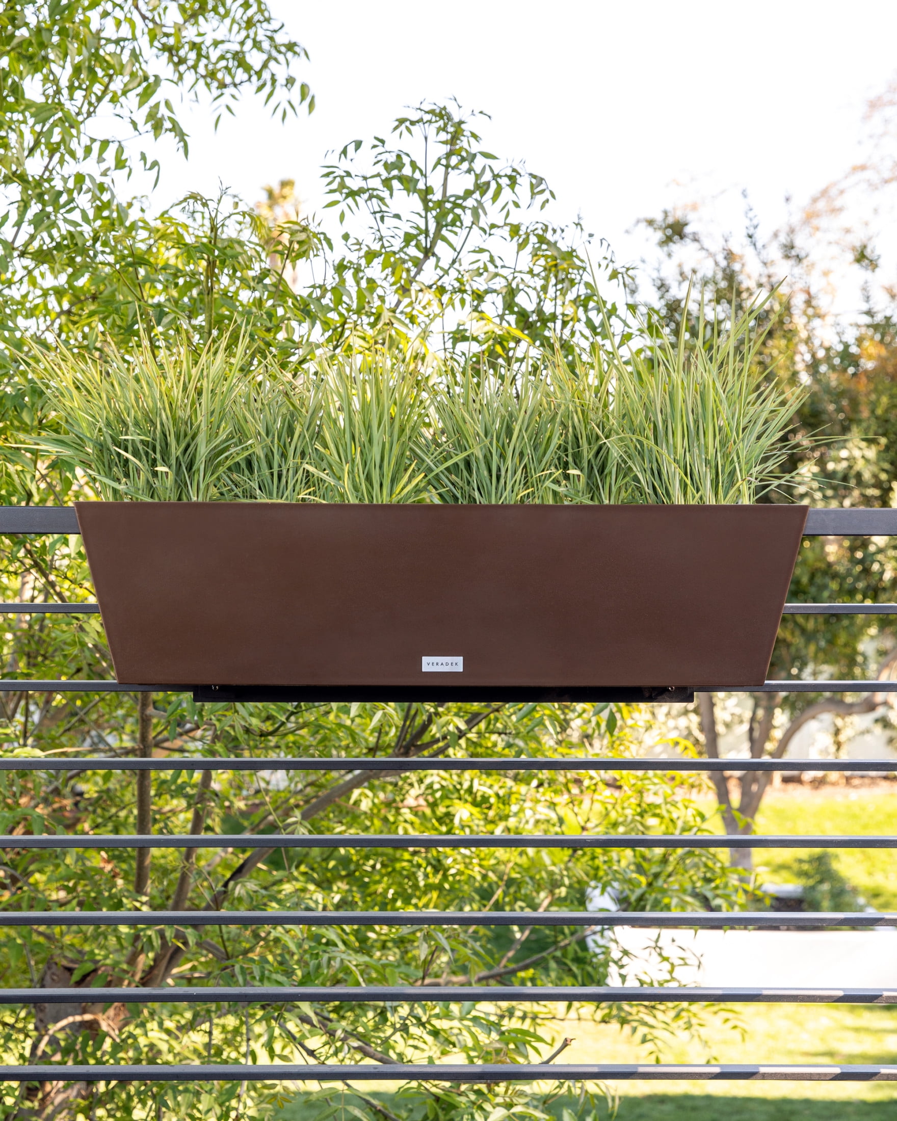 Veradek Pure Series Railing 36" Plastic Planter - Espresso