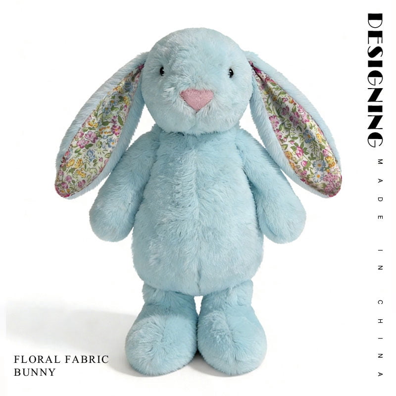 Floral Print Rabbit Plush Toy, Small Size, A Comfort Doll For Your Girlfriend.
