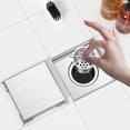 thumbnail image 4 of Desagüe de ducha cuadrado Neodrain de 6 pulgadas con rejilla extraíble para azulejos, acero inoxidable 304 cepillado con marca de agua y certificación Cupc, incluye colador para el cabello, 4 of 8