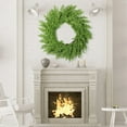 thumbnail image 6 of HomeDM Artificial Christmas Wreath for Front Door Home Decorations 35cm/13.78" Faux Norfolk Pine Wreath Green Wreaths for Walls Windows Porches Farmhouse Indoor Outdoor Decor, 6 of 6