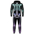 thumbnail image 3 of lnmuld Split‑Tone X‑Ray Skeleton Print Hooded Jumpsuit for Boys and Girls Full Zip Halloween Cosplay Costume with Side Pockets Size:9-10 Years, 3 of 5