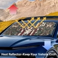 thumbnail image 3 of Yuyamidu Deer Car Windshield Sunshade American Flag Auto Window Shades Car Accessories Camo Hunting Windshield Visor Sun Shade for SUV Van Keep Your Vehicle Cool, 3 of 7
