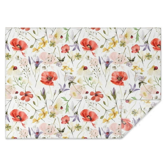 Red Botanical Flower Tablecloth,Oil Proof Spill Proof Polyester Table Cover for Rectangle Tables,Foldable Tablecloth Fitted Tablecloths for Birthday Picnic Wedding Tea Party Decorations