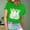 Green, variant on QUNYINEY Short Sleeve Womens Shirts Casual Pullover Easter Crew Neck Tops Loose Tops for Women Trendy