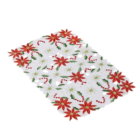 

BNisBM Placemats Embroidered Flower Hollow Placemats For Spring Decorations Flower Table Mats Table Runner Holiday Dining Table Decoration Embroidered Table Runner Breakthrough