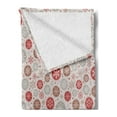 thumbnail image 2 of Christmas Soft Flannel Fleece Blanket, Ornate Snowflakes Pattern in Circles Dots Winter Themed Old Fashioned Print, Cozy Plush for Indoor and Outdoor Use, 70" x 90", Ruby Pale Grey, by Ambesonne, 2 of 5