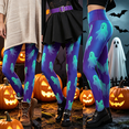 thumbnail image 5 of QATAINLAV Halloween Legging Pants for Women Funny Graphic Printed Leggings Elastic Waist Workout Yoga Jogger Tight Trouser Purple M, 5 of 11