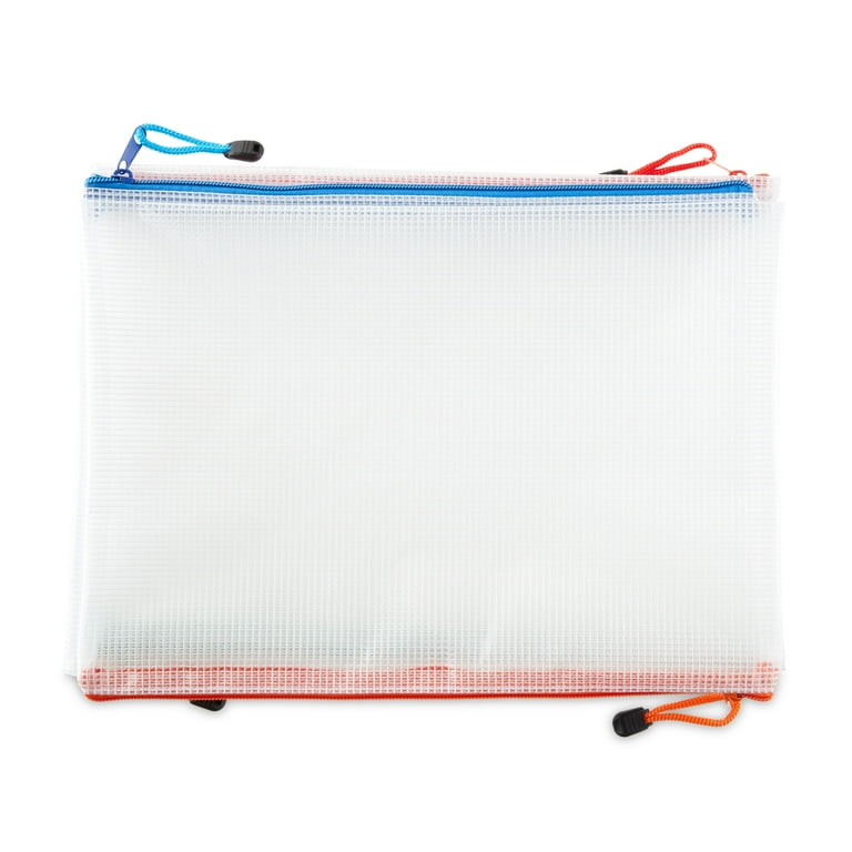 Pen Gear Letter Size Mesh Zipper Bags Soft EVA Material Clear Pocket Folders 6 Count Walmart