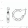 thumbnail image 2 of Sterling Silver Omega Back Hoop Earrings QE6636, 2 of 2