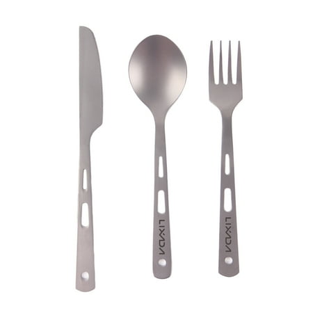 Spoon Camping Knife - Lixada 3 Piece Cutlery Set Titanium Outdoor Camping Picnic Cutlery Spoon Knife Fork
