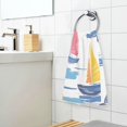 thumbnail image 3 of Yayeee 100% Cotton Hand Towels for Bathroom 16" x 28" Soft Absorbent Kitchen Towel, Pink Hand Drawn Sailboats, 3 of 7