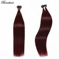 thumbnail image 3 of Benehair Human Hair Extensions Nano Ring I Tip Remy Hair Loop in Microlink Full Head Women Seamless Wine Red 50g, 3 of 12