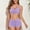 Purple, variant on Women Solid Color Swimsuit Tie Front Shorts Bikini Drawstring Bathing Suit Two Piece Summer Beachwear