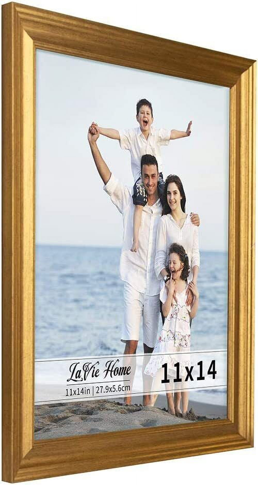 LaVie Home 11x14 Graduation Signable Picture Frame Black, 11x14 Frame Wood  Displays 5x7 Pictures with Mat, for Wedding Graduation Birthday Retirement