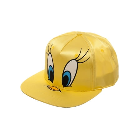 Tweety Bird Big Face Satin Flat Bill Hat