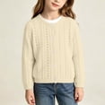 thumbnail image 6 of Iyufng Girls Eyelet Knit Cardigans Casual Long Sleeve Button Sweater, 6 of 9