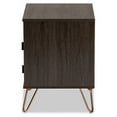 thumbnail image 4 of Glover Modern and Contemporary Dark Brown Finished Wood Metal 2-Drawer Nightstand, 4 of 5