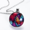 thumbnail image 2 of Pray Glass Circular Pendant Necklace - Beautiful Handcrafted Jewelry Piece for Women, 2 of 5