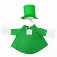 thumbnail image 2 of 2Pcs St. Patrick's Day Goose Costume Under $5! Kadlawus St. Patrick's Day Porch Goose Outfit, 3-Piece Green Shamrock Costume Set for 23-Inch Yard Goose, Holiday Outdoor Decoration, 2 of 7