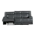 thumbnail image 4 of New Classic Furniture Titan Faux Leather Sofa with Dual Recliners in Gray, 4 of 10