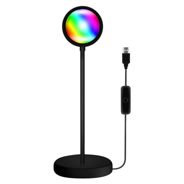 Sunset Projection Lamp LED Night Light Projector for Bedroom with 360-Degree Rotatable Head, Remote Control, USB Powered, Golden Hour Effect
