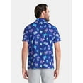 thumbnail image 4 of Birdie Bound Men's and Big Men's Neon Pool Party Print Polo Golf Shirt, Sizes S-3XL, 4 of 5