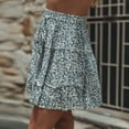 thumbnail image 3 of Viikei Summer Skirts for Women Skirts Clearance Sale Skirt Plus Size Summer Casual Bohe High Waist Ruffled Floral Print Beach Short Skirt, 3 of 9