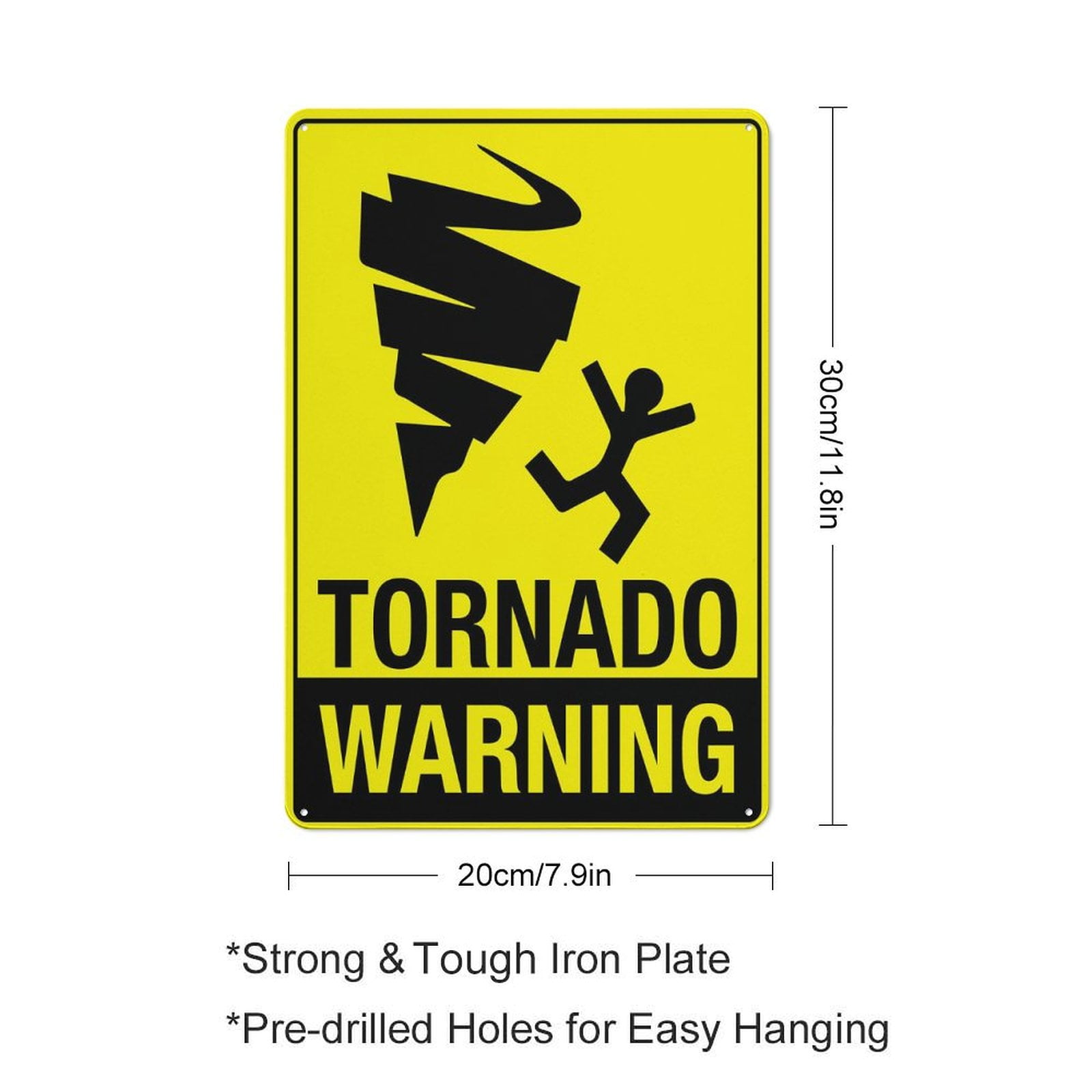 Tornado Warning Sign 12 X 8 Inches Aluminum Sign Reflective - Uv