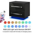 thumbnail image 4 of Hommpa 2 Drawers Nightstand Set of 2 High Gloss LED Light Bedside Table with Handle Modern Black Led Nightstands Smart Night Stands Bed Side Table for Bedroom Furniture, 4 of 10
