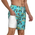 thumbnail image 3 of Picia Cartoon Monster Truck pattern Mens Swim Trunks with Compression Liner Stretch Beach Shorts Quick Dry with Zipper Pockets No-Chafing Board Shorts-X-Large, 3 of 9